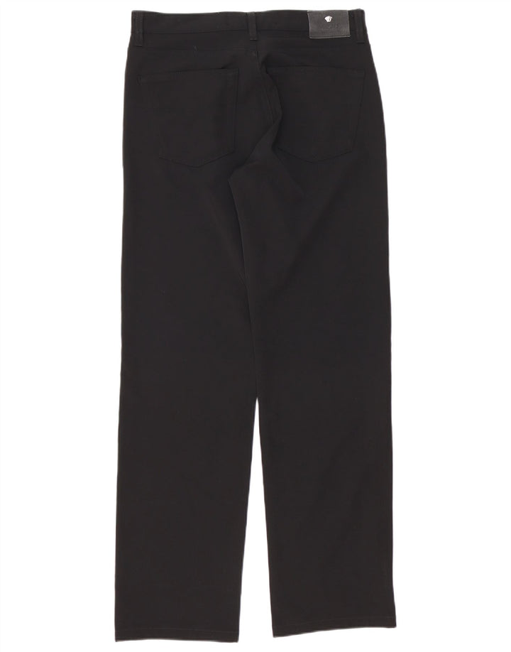 VERSACE Pantaloni casual dritti da uomo IT 46 Small W32 L30 Poliestere nero