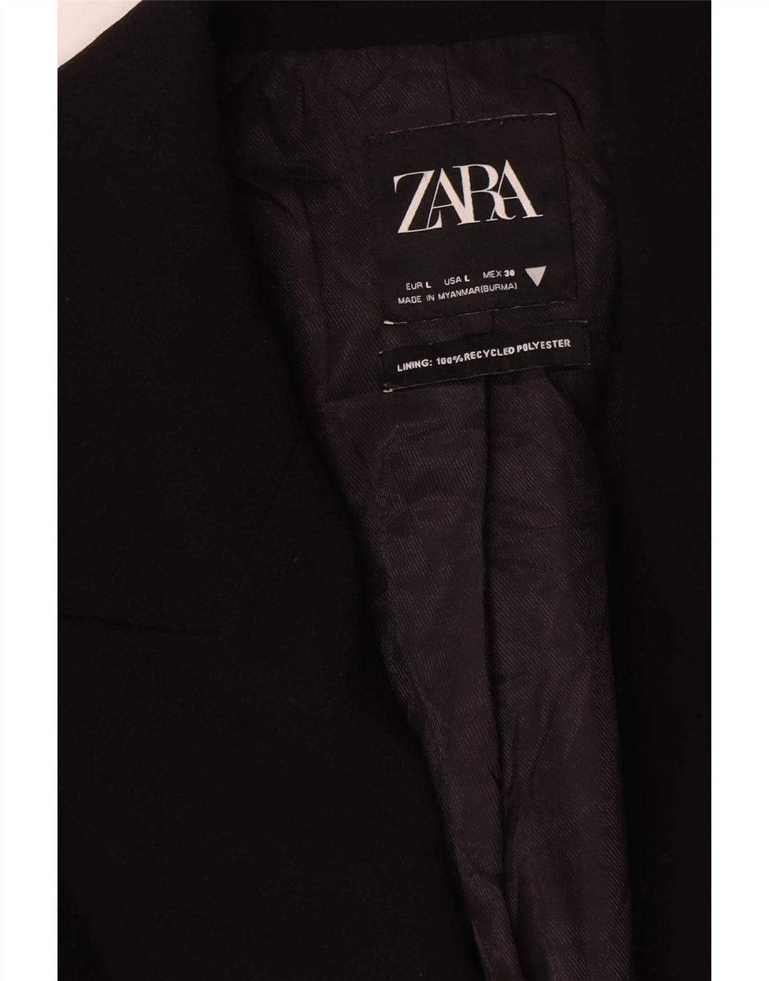 Giacca blazer doppiopetto lunga da donna Zara UK 16 grande nera