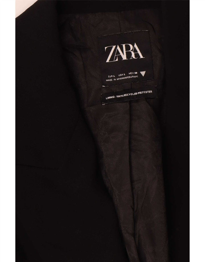 Giacca blazer doppiopetto lunga da donna Zara UK 16 grande nera