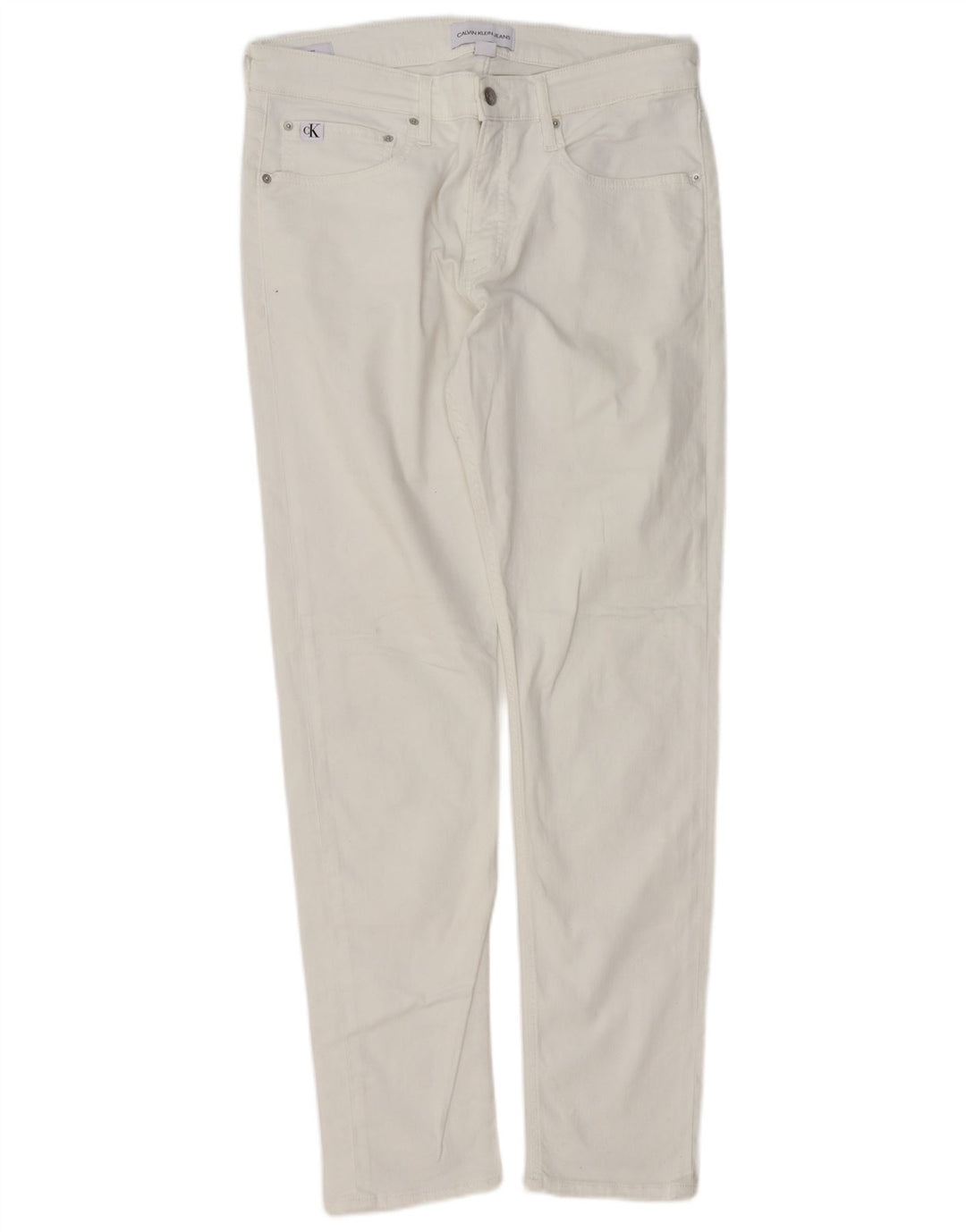 Jeans slim da donna Calvin Klein W34 L32 cotone bianco