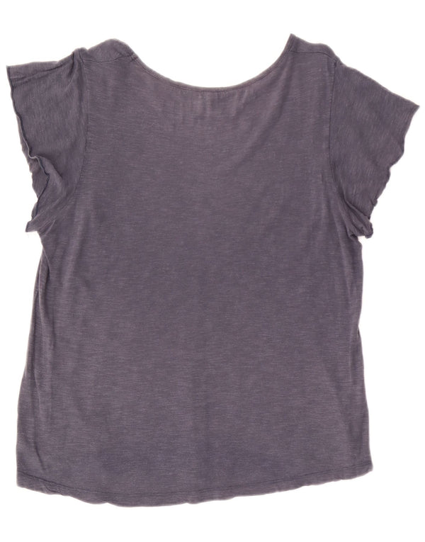 Fat Face Womens T-Shirt Top UK 14 Large Navy Blue Flecked