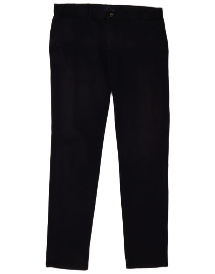 Pantaloni Chino Slim Da Uomo ZARA EU 40 Medio W31 L32 Blu Navy