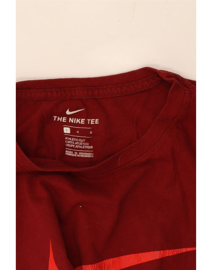 NIKE Mens Athletic Cut Graphic T-Shirt Top Large Red Cotton Vintage Nike and Second-Hand Nike from Messina Hembry 
