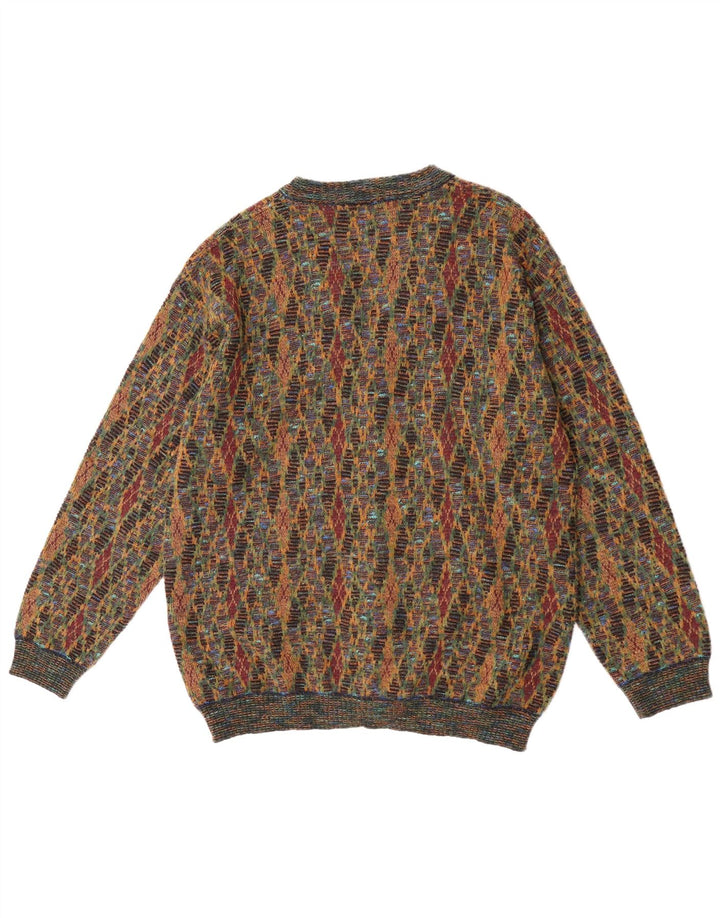 Maglione cardigan da uomo Suspence Argyle/diamante multicolore medio