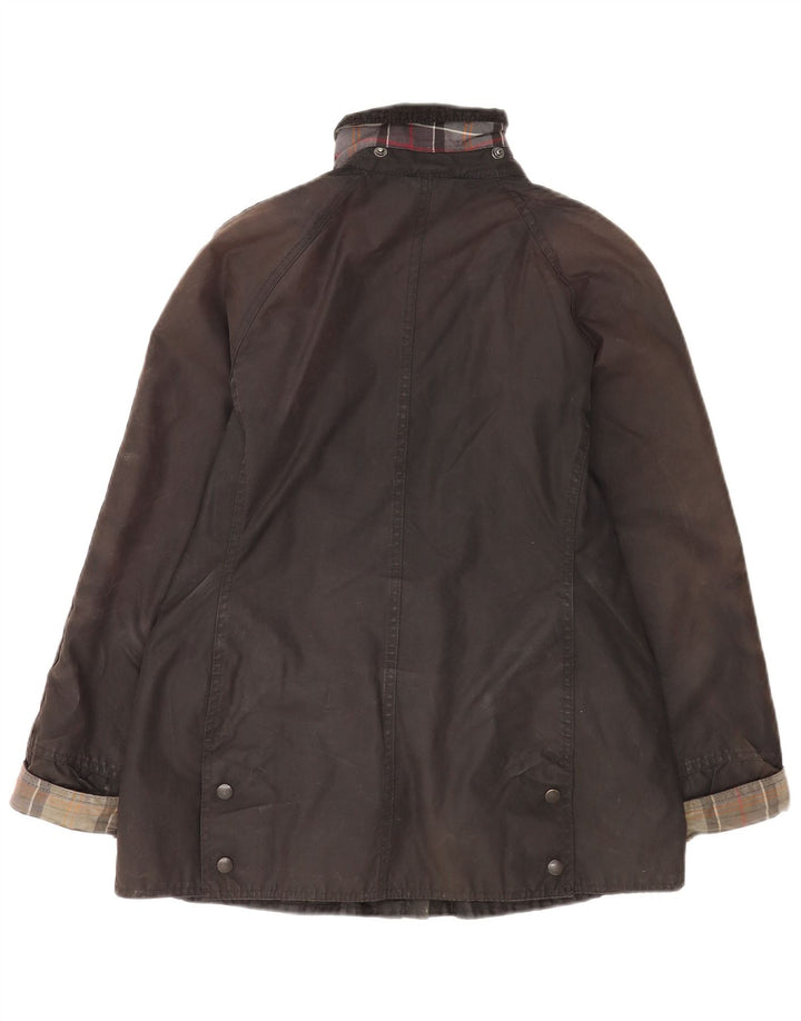 Giacca da donna oversize in cotone cerato Barbour UK 10 piccola nera