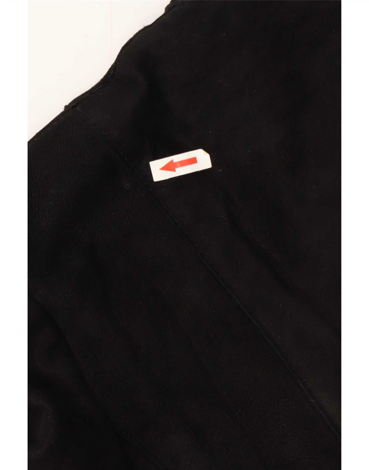 Giacca in shearling vintage da donna IT 46 grande nera