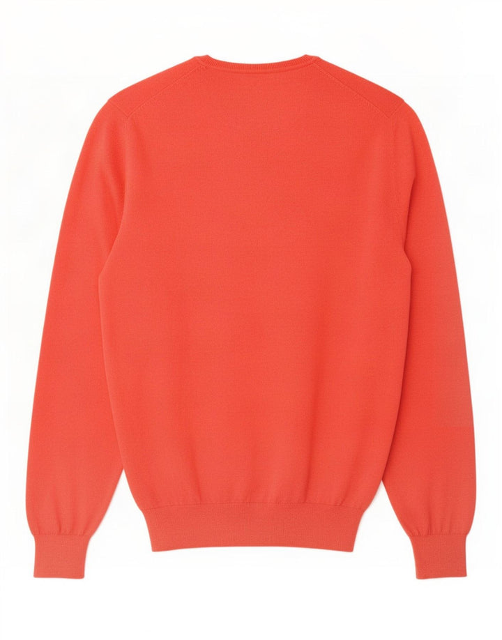 Massimo Dutti Maglione da uomo con scollo a V grande cotone rosso