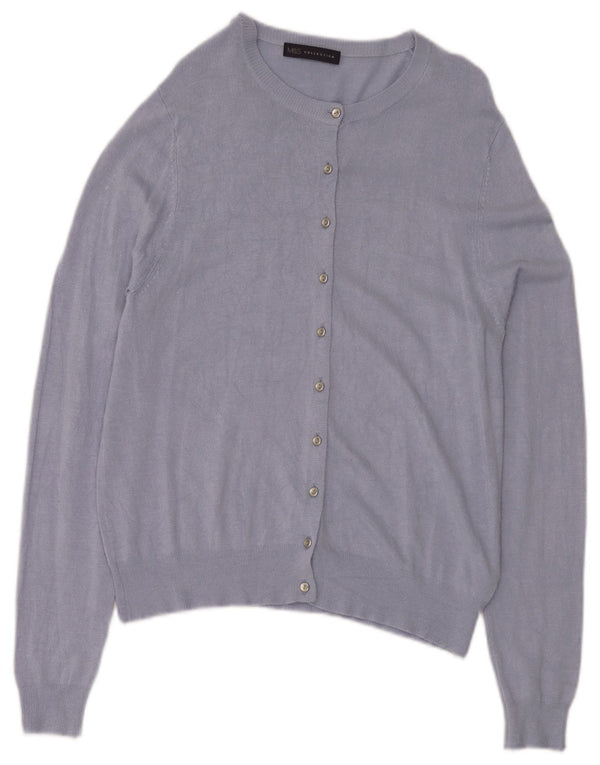 Maglione cardigan da donna Marks & Spencer UK 14 grande viscosa blu