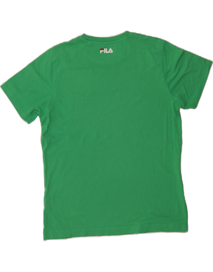 FILA Mens Graphic T-Shirt Top XL Green Cotton Vintage Fila and Second-Hand Fila from Messina Hembry 