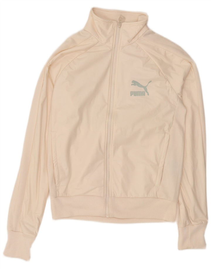 Giacca da tuta grafica da donna Puma UK 6 XS poliestere bianco