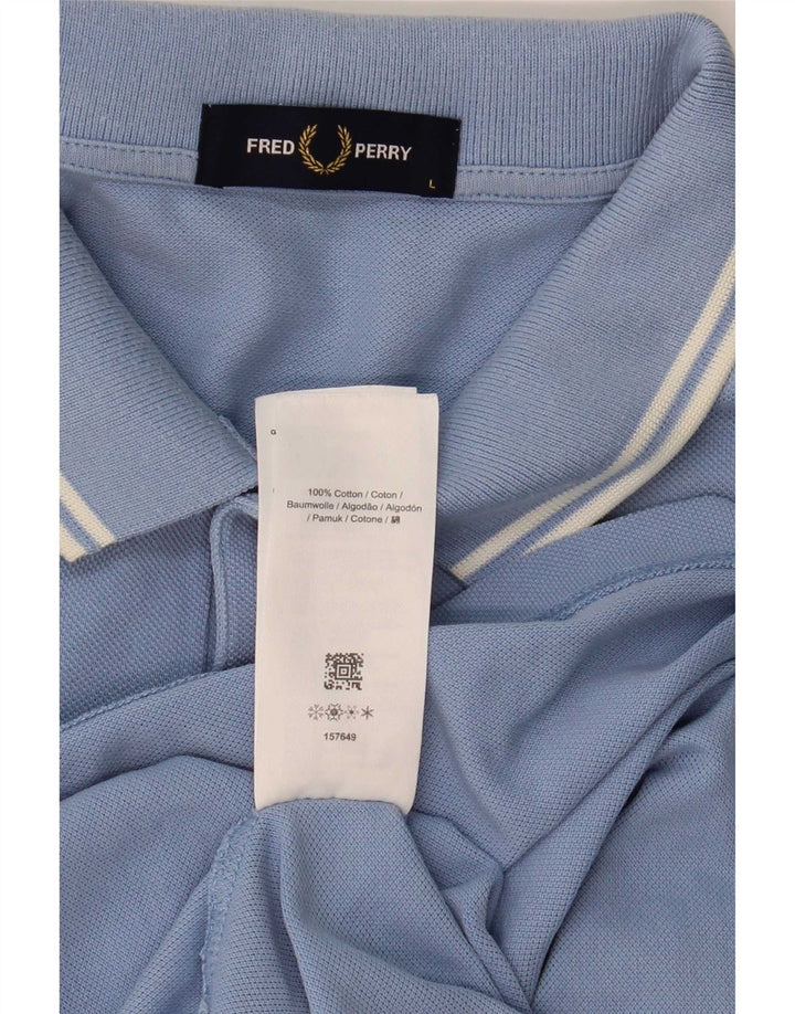 Polo da uomo Fred Perry in cotone a righe grandi blu