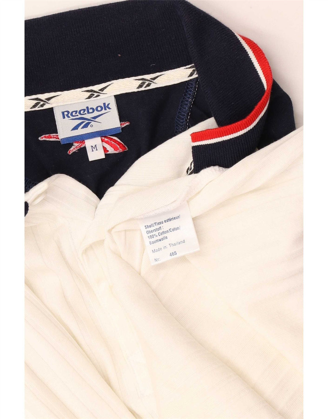Polo Reebok da uomo in cotone color block bianco medio