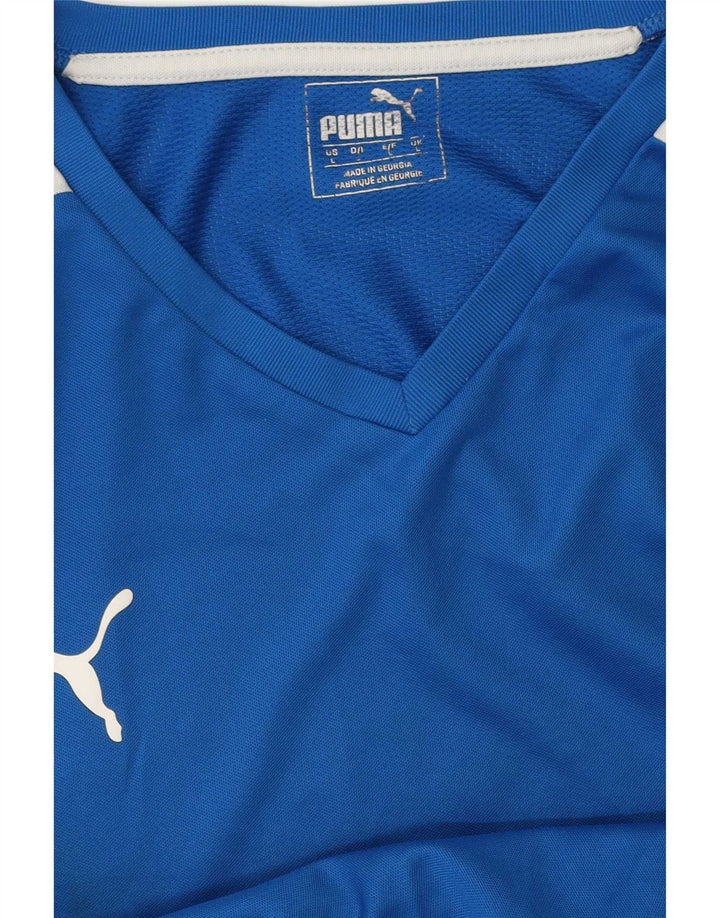 T-shirt da uomo Puma Top Large in poliestere color block blu