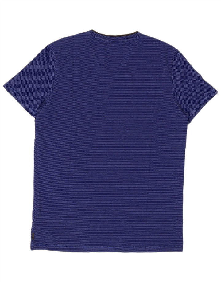 Calvin Klein - T-shirt regolare da uomo a maniche corte, piccola, a righe blu navy