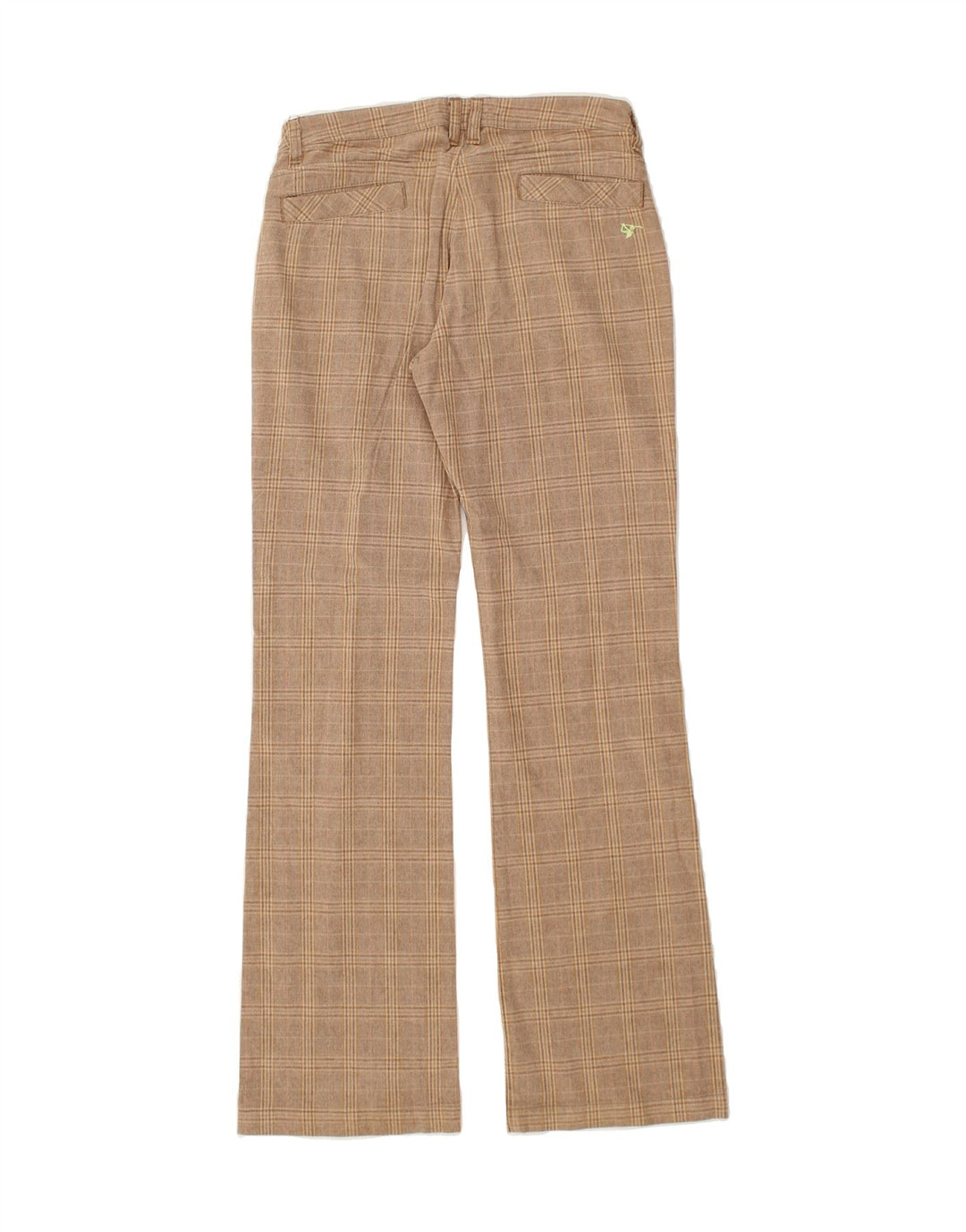 CHERVO Womens Bootcut Chino Trousers EU 36 Small W27 L32 Beige Check Vintage Chervo and Second-Hand Chervo from Messina Hembry 