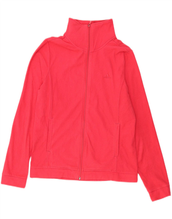 Giacca in pile da donna Adidas UK 16 Large Rosso Poliestere