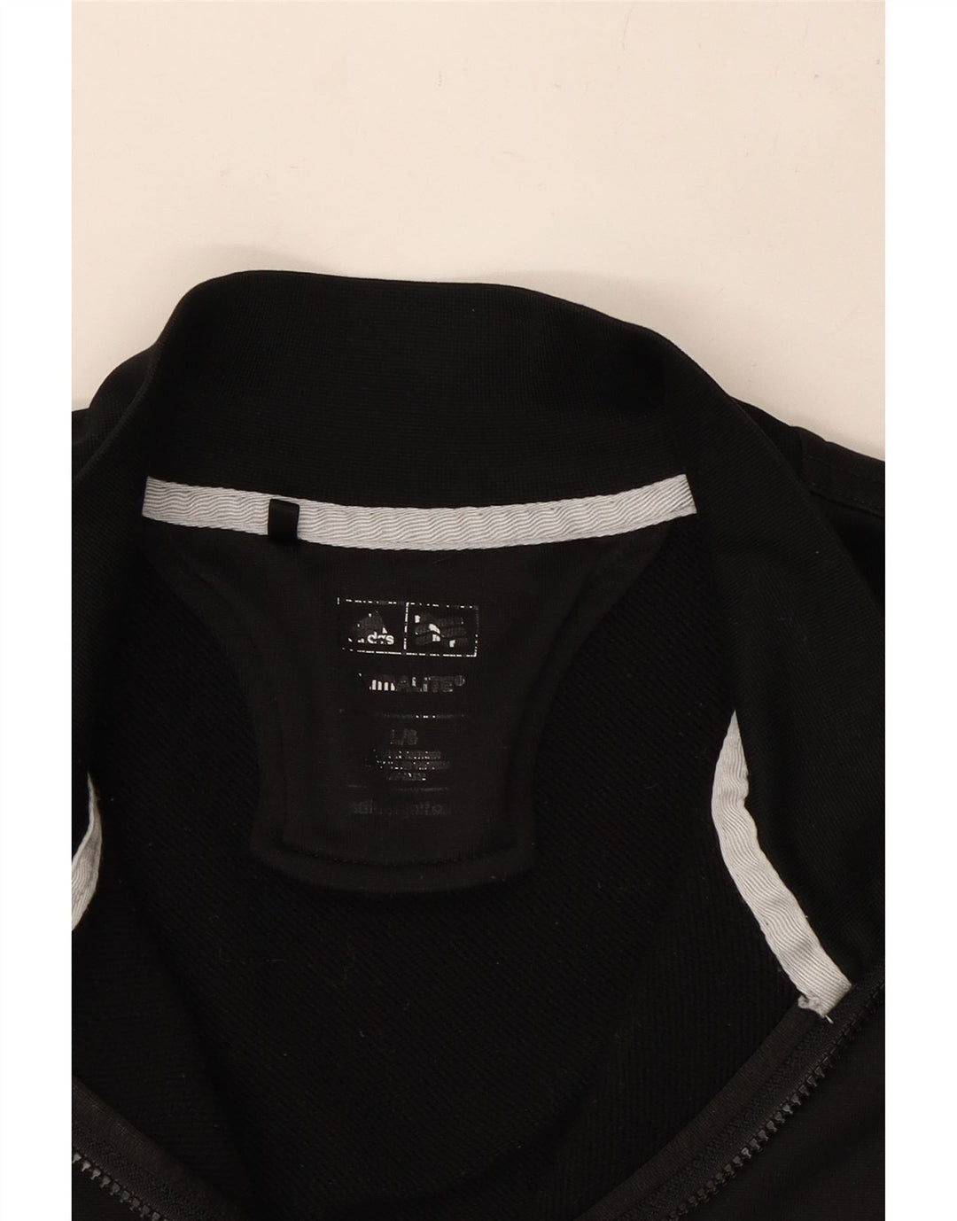 Felpa ADIDAS da uomo Climalite con zip e collo, grande, in poliestere nero