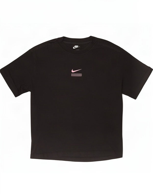 T-shirt grafica oversize da donna Nike Top UK 10 piccola in cotone nero