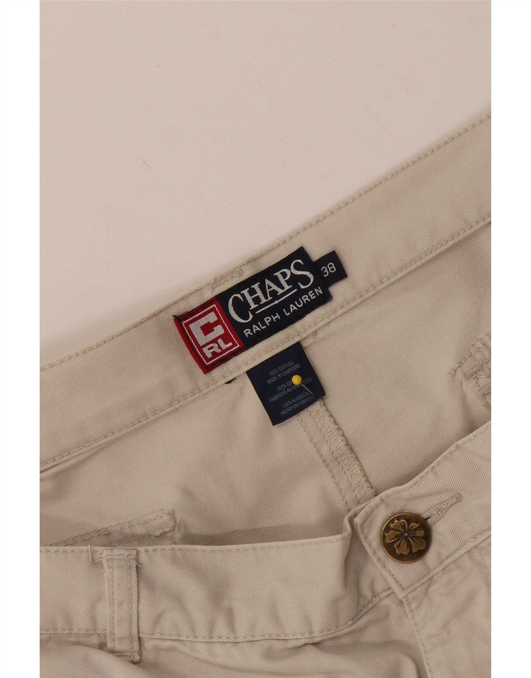 Pantaloncini cargo da uomo Chaps Ralph Lauren W38 XL in cotone beige