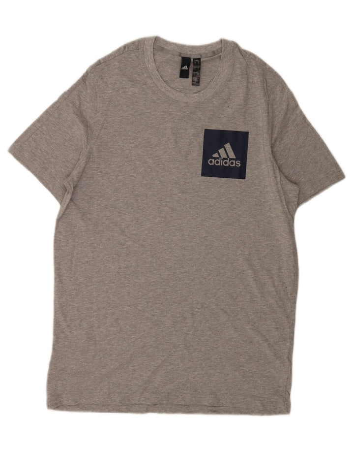 T-shirt da uomo Adidas Top XL in cotone chiazzato grigio