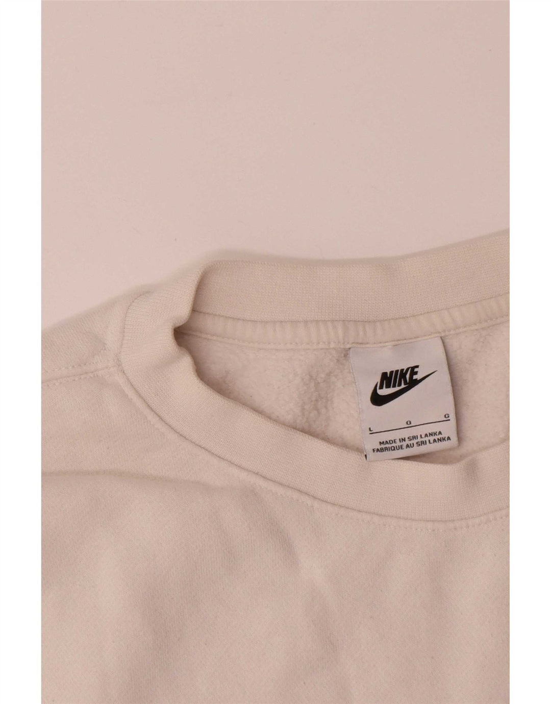 Felpa Nike Uomo Maglione Large Bianco Cotone