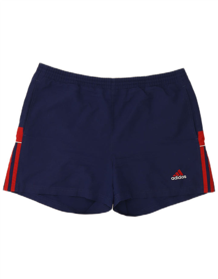 ADIDAS Mens Sport Shorts XL  Navy Blue Colourblock Polyester
