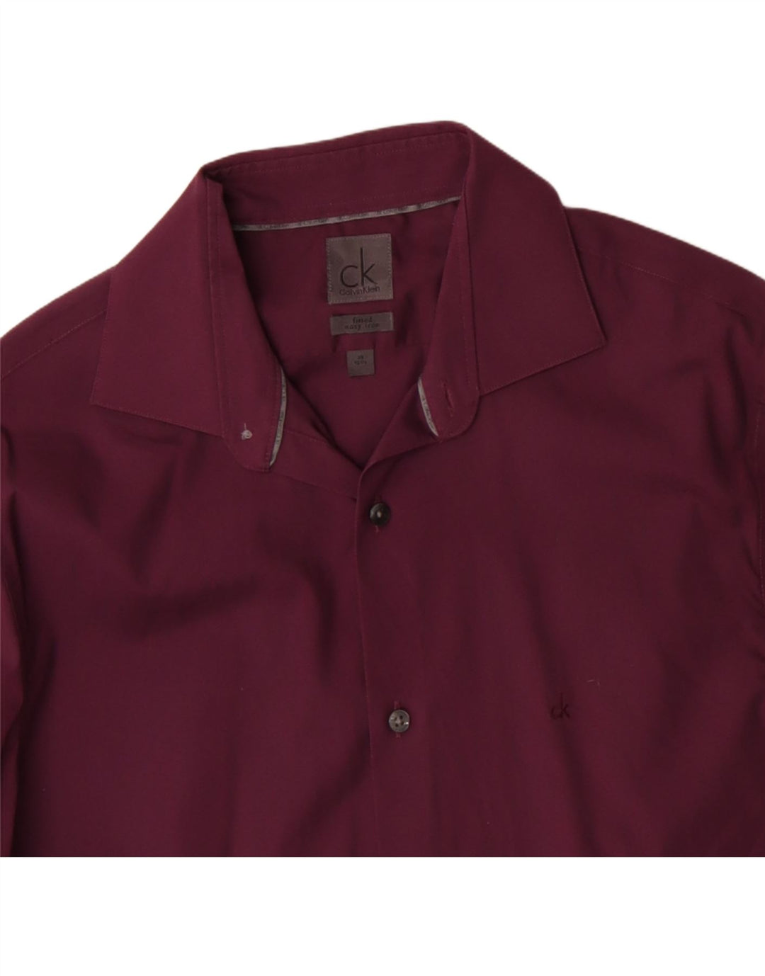 CALVIN KLEIN Camicia aderente da uomo taglia 39 15 1/2 cotone bordeaux medio