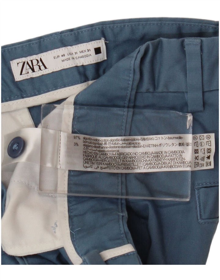 Pantaloncini chino da uomo Zara EU 40 medi W31 cotone blu