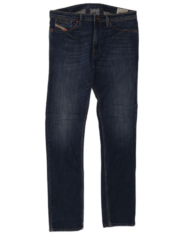 Diesel Uomo Shioner Slim Skinny Jeans W33 L32 Blu Navy Cotone