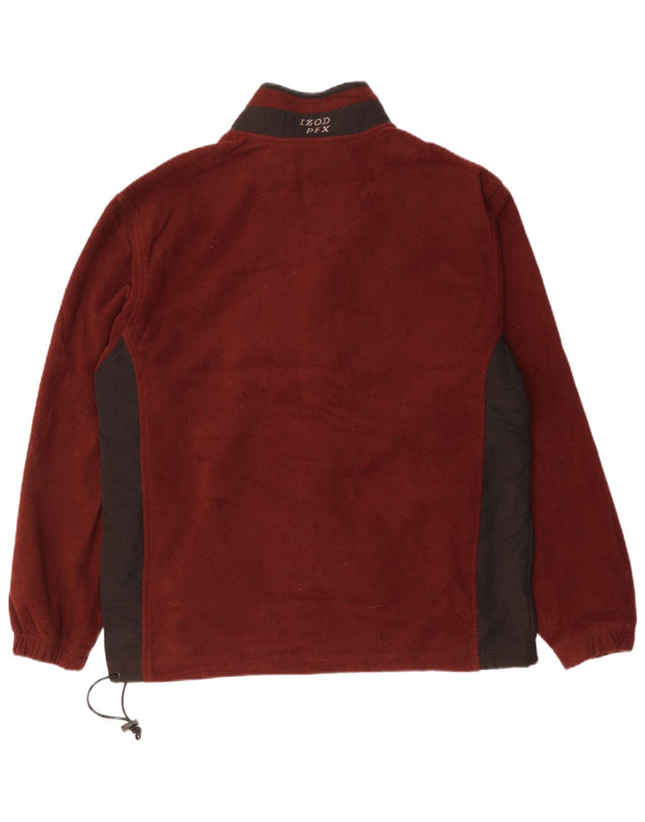 Giacca in pile da uomo Izod UK 40 Large Poliestere color block marrone