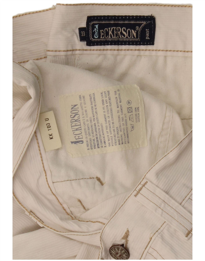 JECKERSON Mens Bermuda Shorts W33 Medium  Off White Cotton