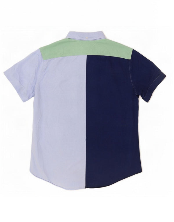 Camicia a maniche corte da uomo Tommy Hilfiger Large Blu Navy Colourblock
