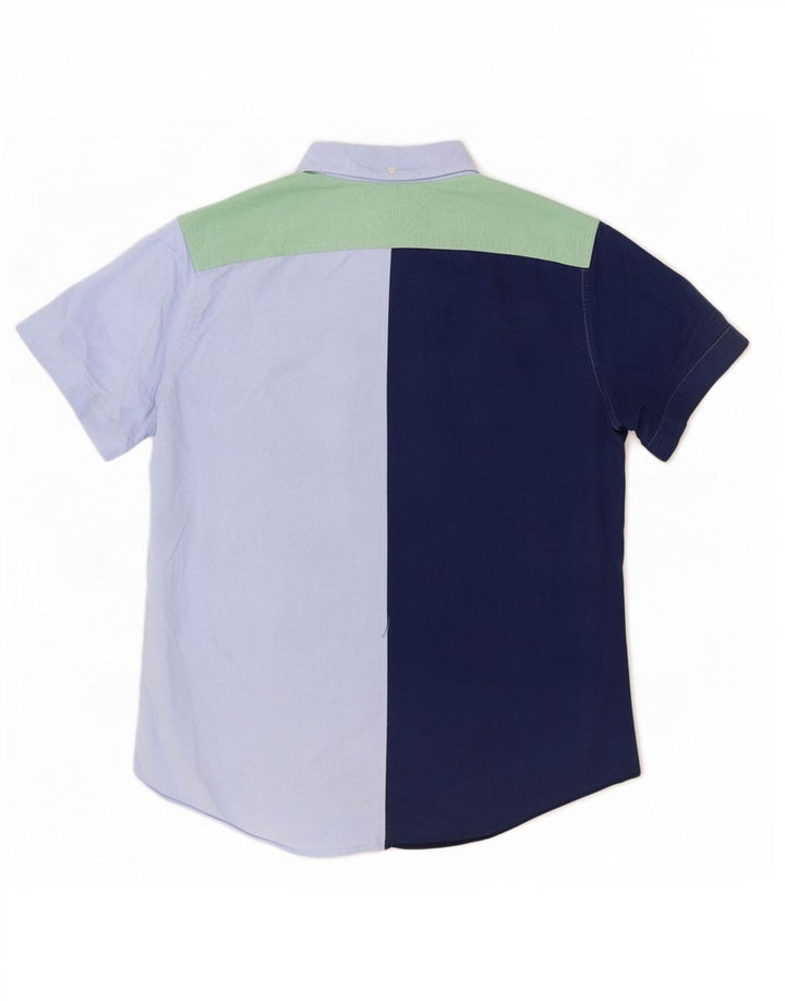 Camicia a maniche corte da uomo Tommy Hilfiger Large Blu Navy Colourblock