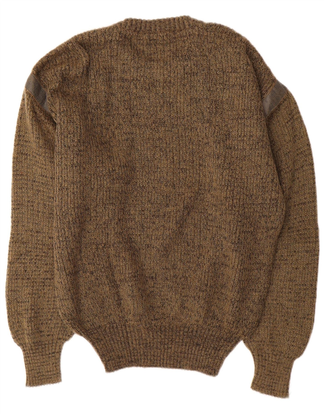 Maglione vintage da uomo girocollo, maglione medio color kaki