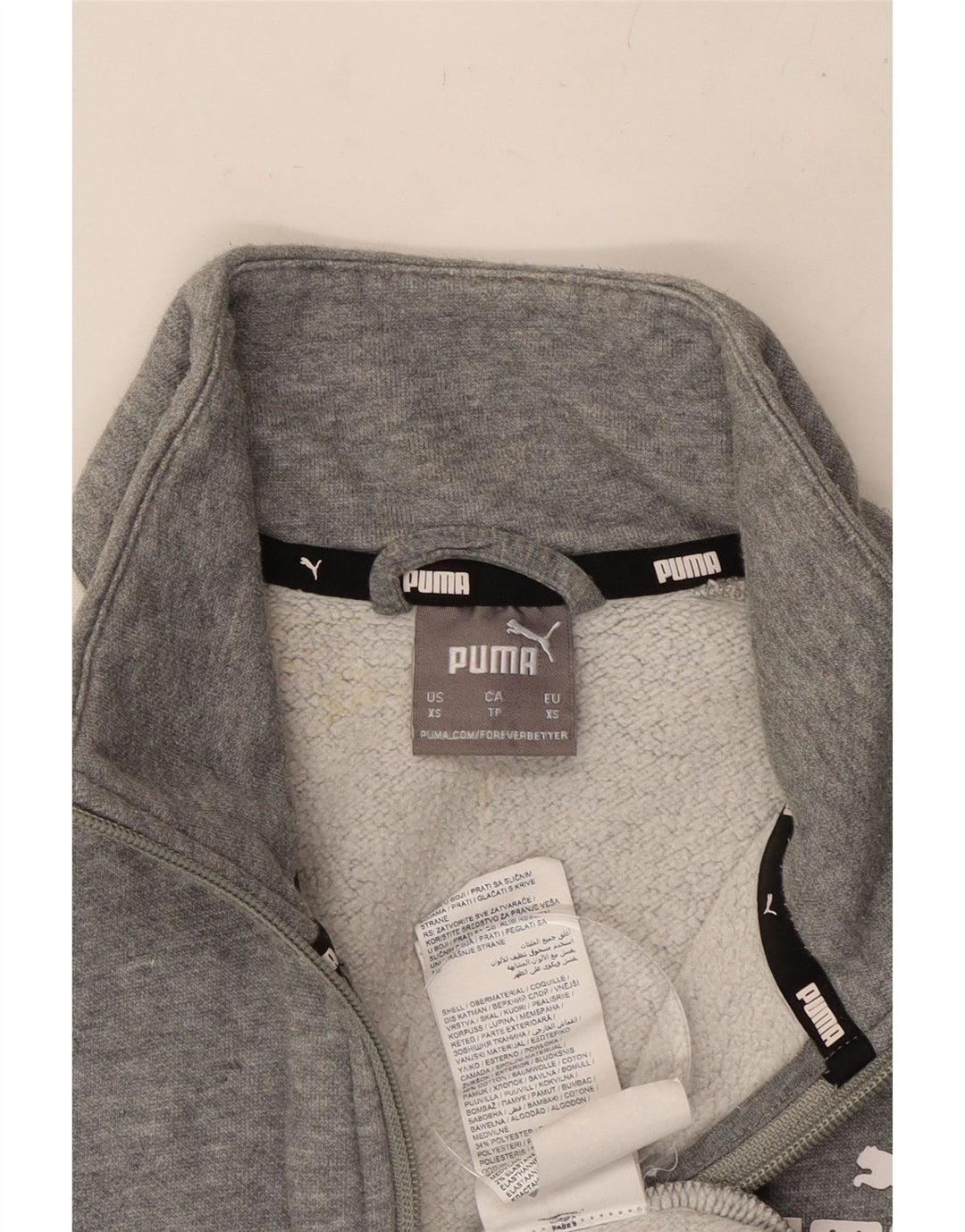 Giacca da tuta da uomo PUMA XS in cotone color block grigio