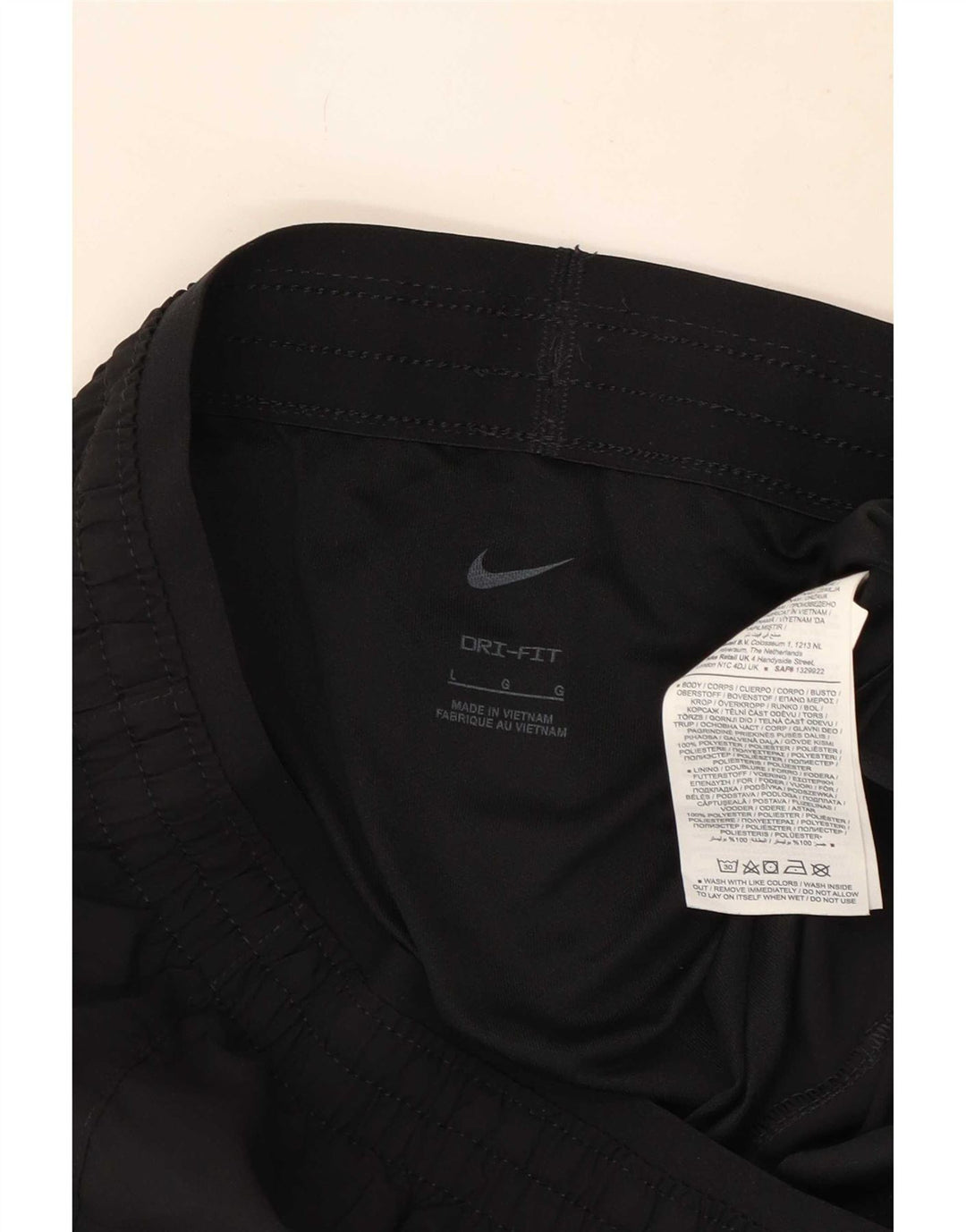 Pantaloncini sportivi Nike da donna Dri Fit UK 14 Large Nero Poliestere