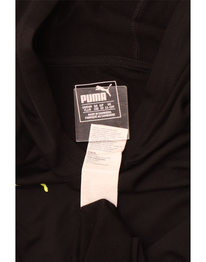 Felpa con cappuccio PUMA da ragazzo 11-12 anni in poliestere nero
