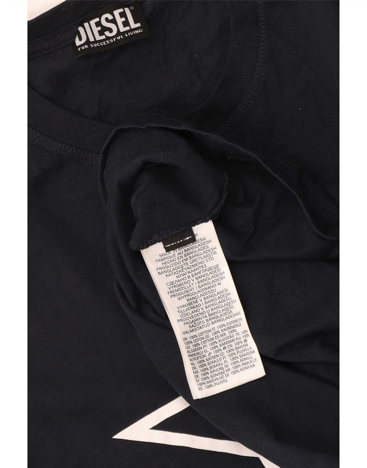 T-shirt grafica da uomo Diesel Top in cotone blu navy medio
