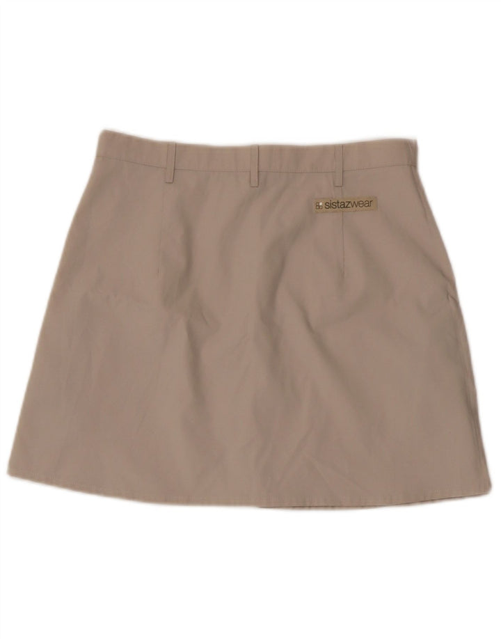 Minigonna vintage da donna media W28 poliestere beige