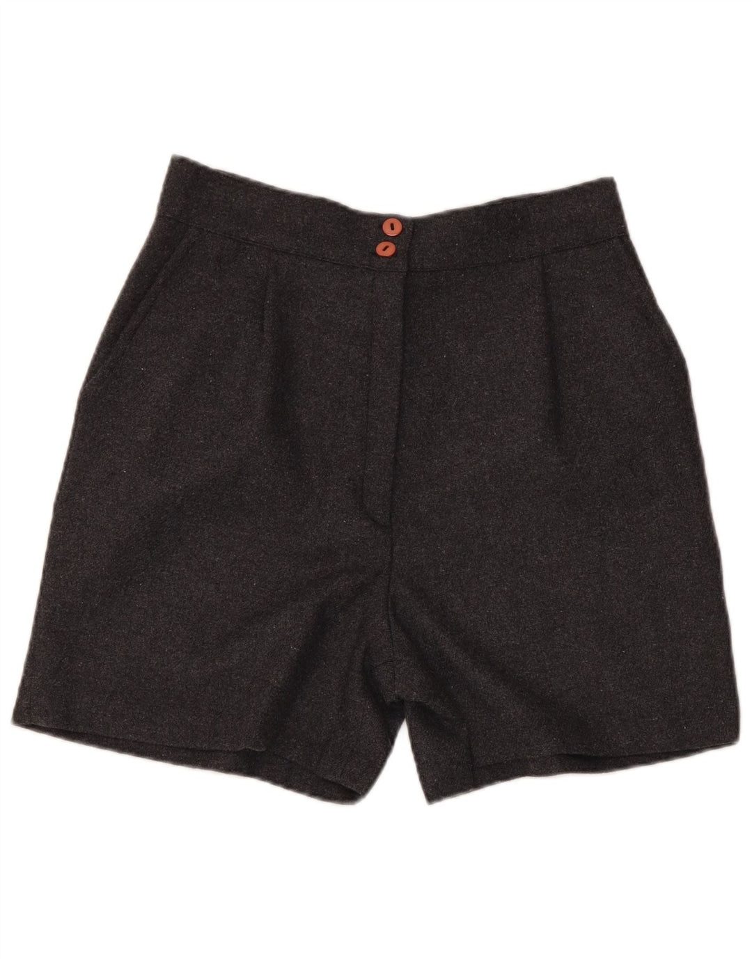Pantaloncini casual da donna vintage grandi W30 poliestere grigio