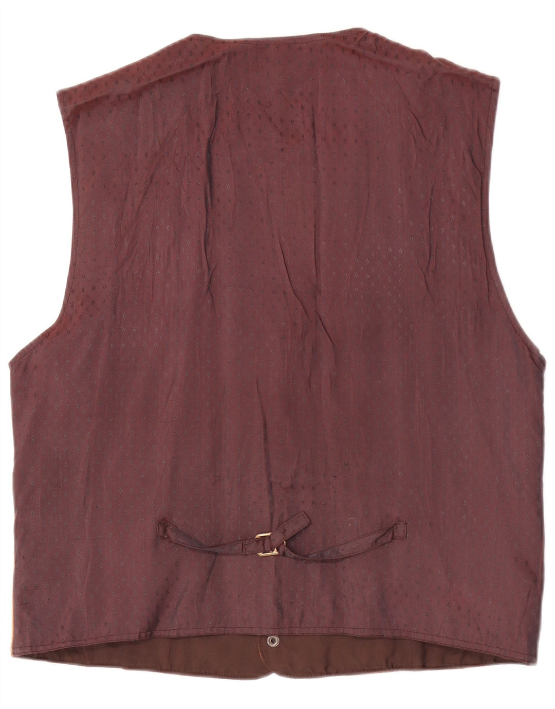 Gilet vintage in pelle scamosciata grafica da uomo XL in pelle marrone