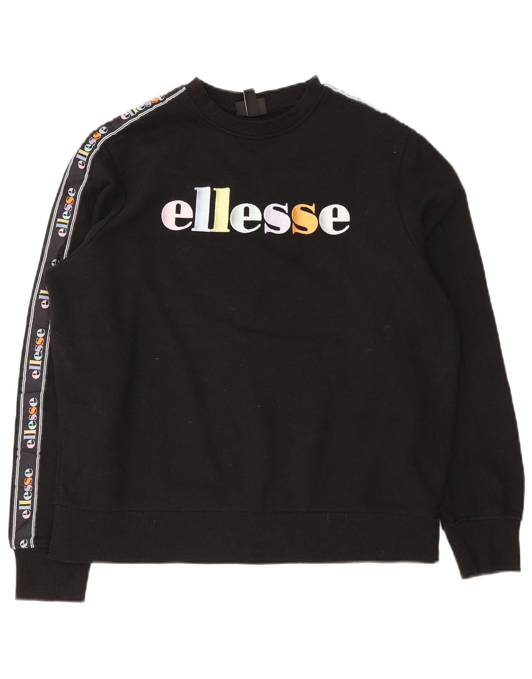 Ellesse, felpa oversize con grafica da donna, maglione, UK 10, piccola, cotone nero