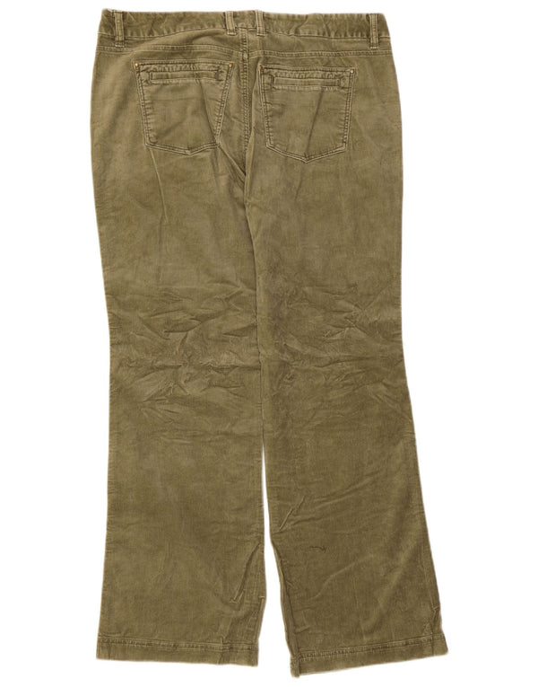 Pantaloni dritti in velluto a coste da donna Eddie Bauer US 16 2XL W38 L31 Cachi