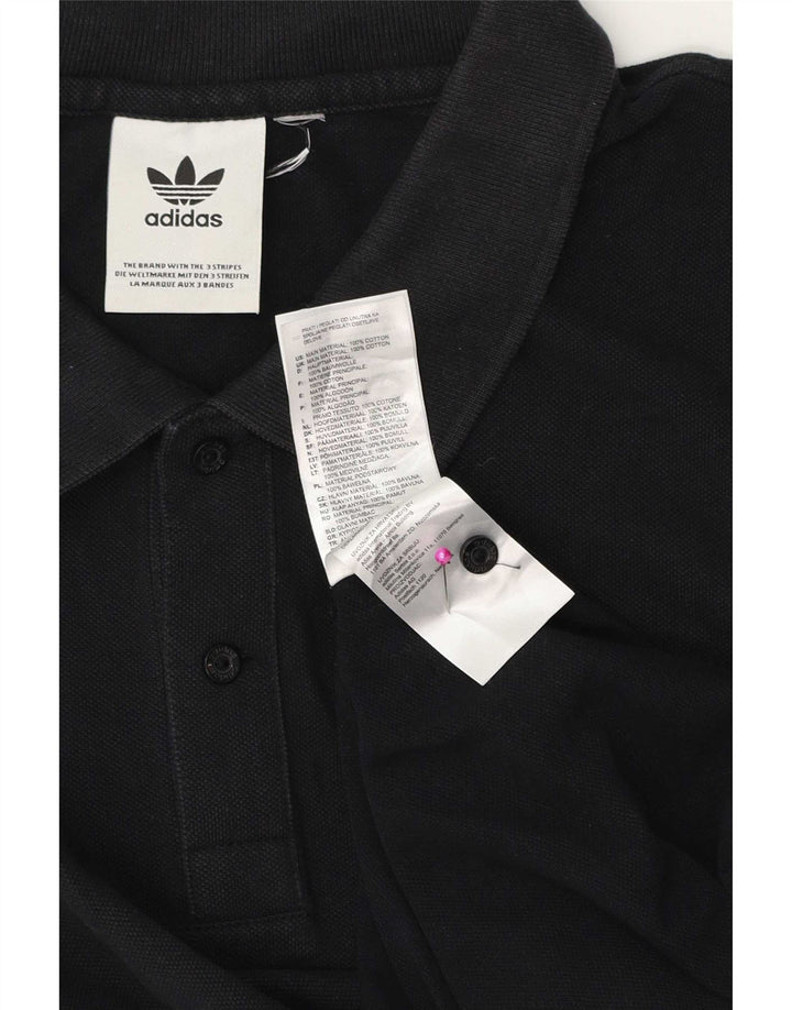 Polo Adidas da uomo in cotone nero medio