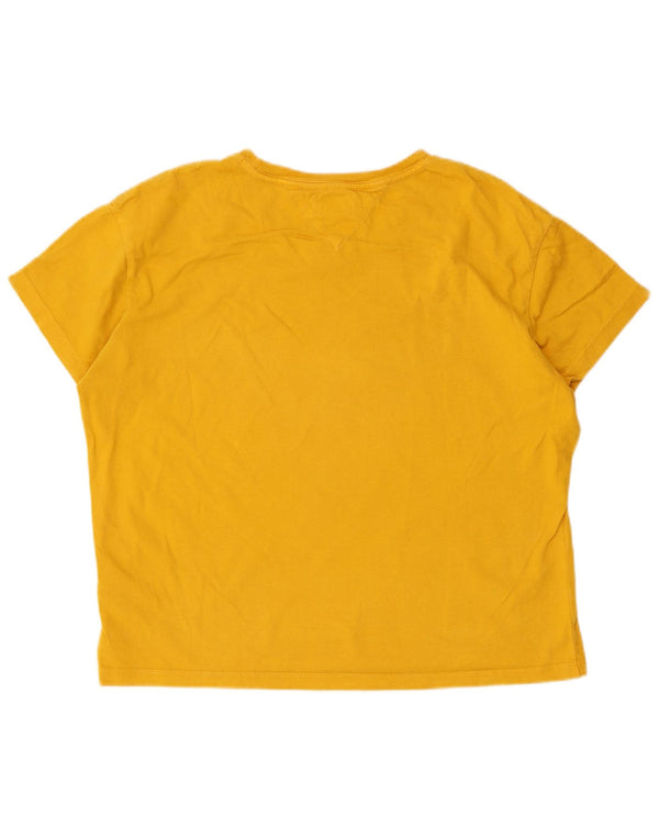 T-shirt grafica da donna Tommy Hilfiger Top UK 14 a righe gialle medie