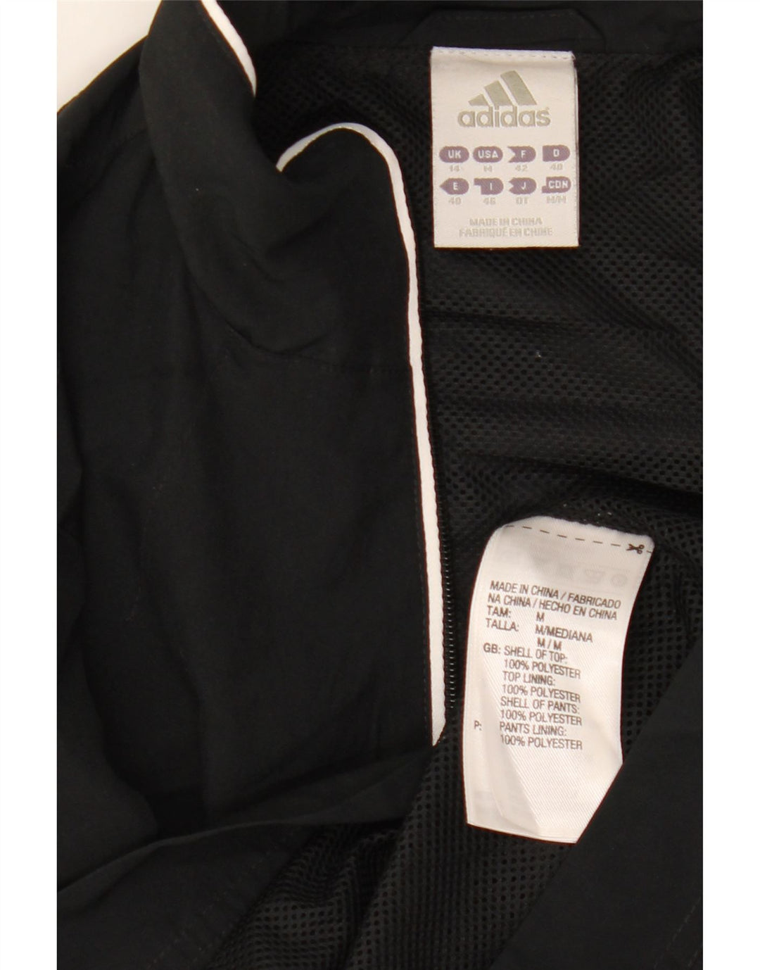 Giacca da tuta da donna Adidas UK 14 Medium Nero Poliestere