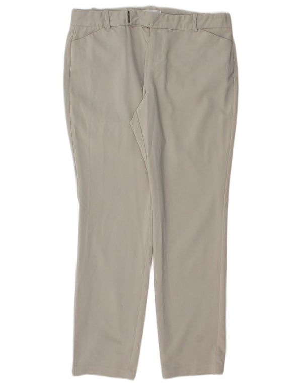 Pantaloni casual dritti da donna Calvin Klein US 6 Small W30 L26 Cotone grigio