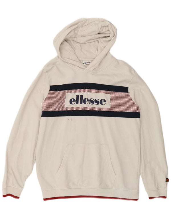 Felpa con cappuccio grafica da bambino Ellesse 13-14 anni Colorblock bianco
