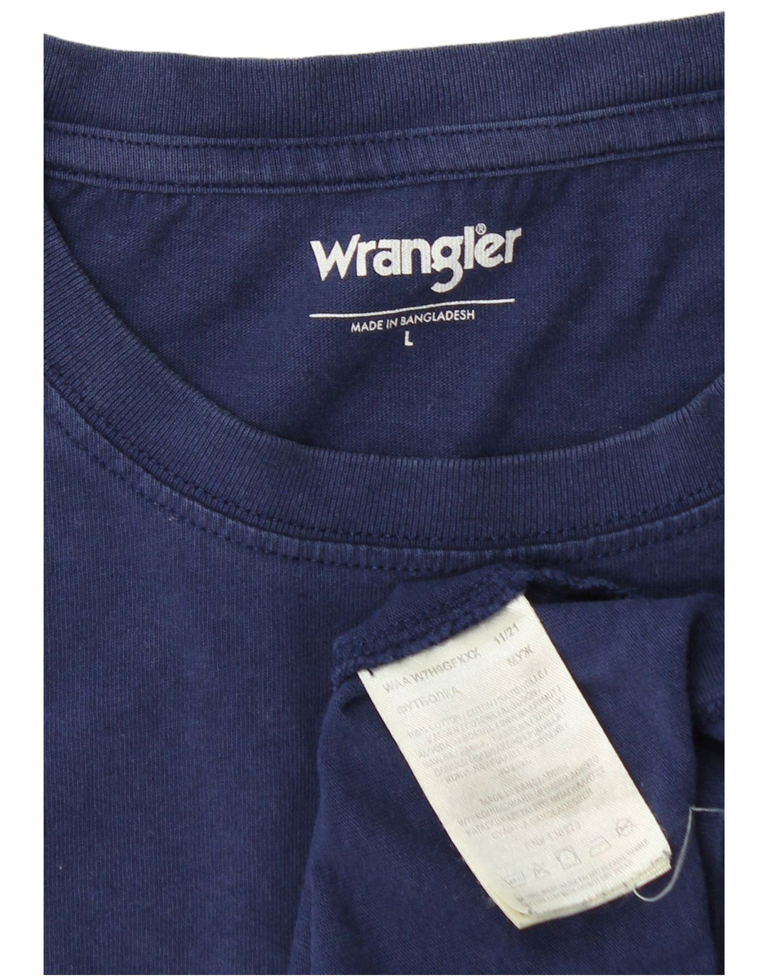 T-shirt da uomo WRANGLER Top grande in cotone blu navy