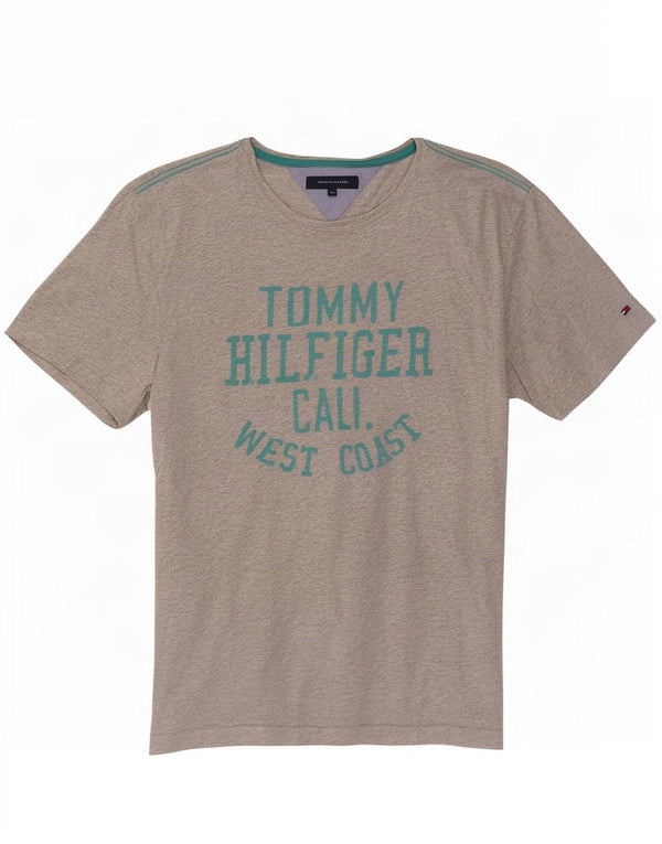 T-shirt grafica da uomo Tommy Hilfiger Top 2XL cotone grigio